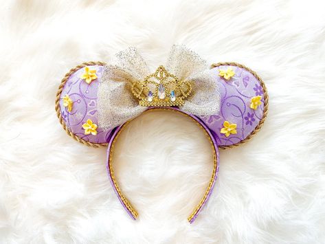 Rapunzel Mickey Ears, Minnie Headband, Tangled Princess, Disney Inspiration, Disney Trip Outfits, Ear Ideas, Disney Ears Headband, Diy Disney Ears, Diy Mickey Ears