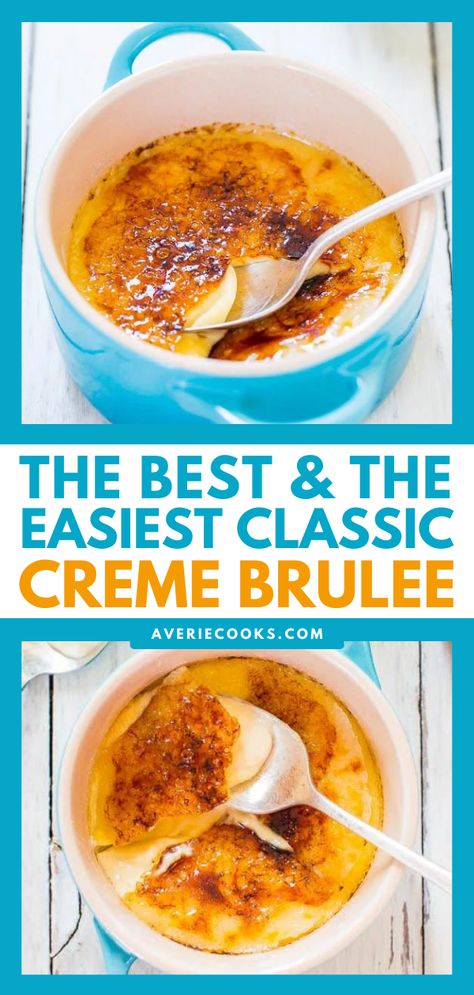 Crème Brûlée Recipe, Creme Brulee Recipe Easy, Creme Brulee Desserts, Cream Brulee, Creme Brulee Recipe, Brulee Recipe, Averie Cooks, Easy Cream, Candy Thermometer