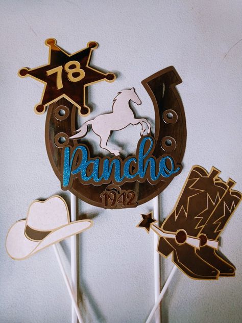 Cowboy Cake Topper, Cowboy Cake, Cowboy Cakes, Rodeo Birthday Parties, Birthday Signs, Rodeo Birthday, Cowboy Birthday, Cow Boy, Birthday Sign