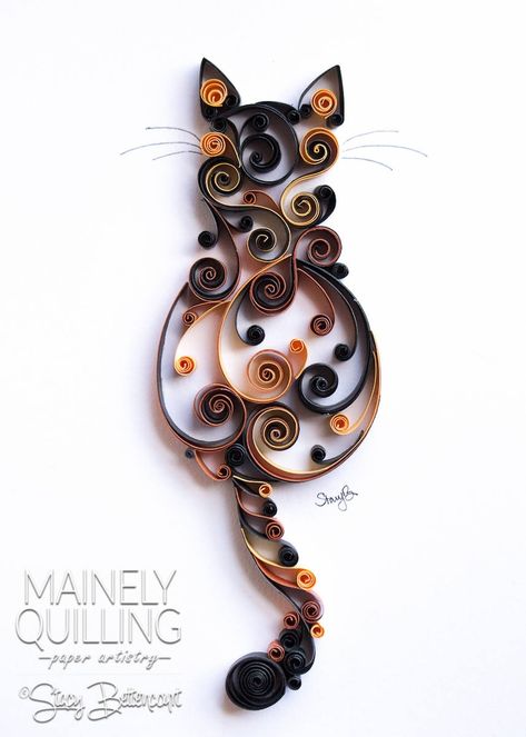 Cats Portraits, Quilled Tree, Free Quilling Patterns, Quilling Images, Quilling Necklace, Neli Quilling, Quilling Animals, Paper Quilling Tutorial, Paper Quilling For Beginners