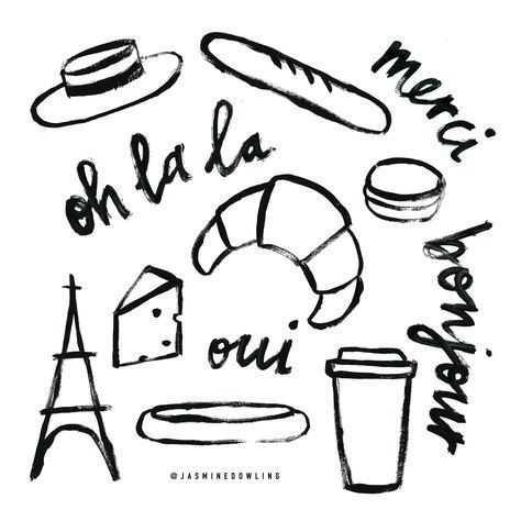 French Doodles Drawings, French Doodle, Happy Bastille Day, French Illustration, Doodle Design, Bastille Day, Adobe Illustrator Tutorials, Illustrator Tutorials, Bastille