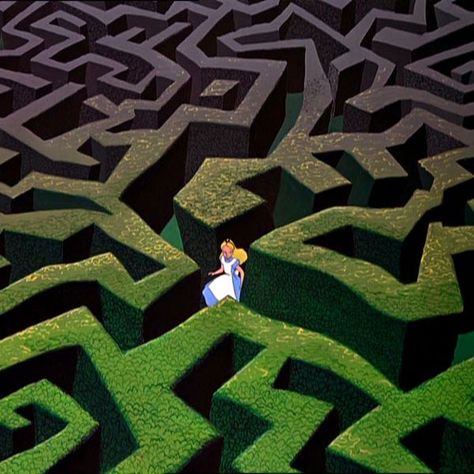 Alice In Wonderland Cartoon, Alice In Wonderland Clocks, Labyrinth Maze, Alice In Wonderland 1951, Alice In Wonderland Aesthetic, Myths & Monsters, Alice Madness, Game Concept Art, Disney Alice