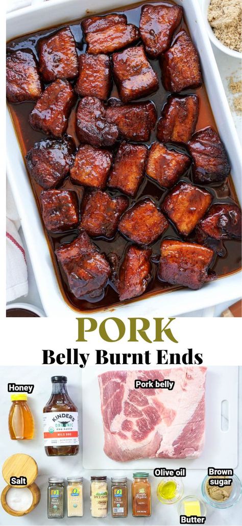 Pork Burnt Ends, Pork Belly Recipes Crispy, Pork Belly Burnt Ends, Sweet Pork, Burnt Ends, Pork Belly Recipes, Traeger Recipes, Pork Dinner, Smoked Cooking