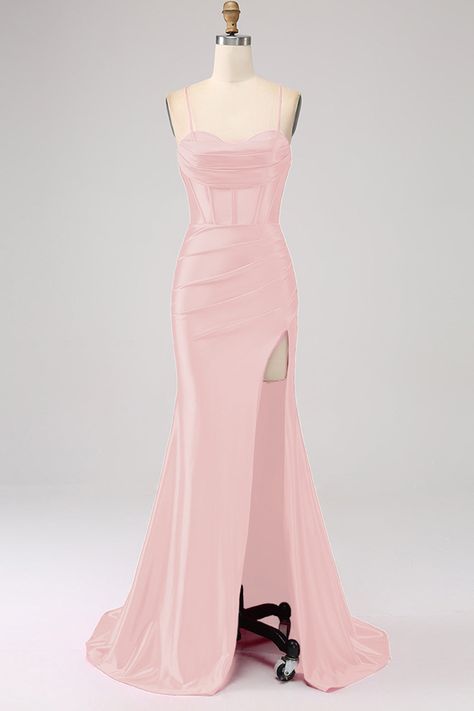 Pink formal dresses long