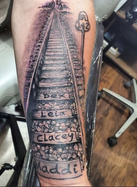 Railroad Track Tattoo, Small Train Tattoos For Women, Railroad Tattoo, Train Tattoo Ideas, Railroad Tattoo Ideas, Crazy Train Tattoo, Train Tattoo, Old Train, Railroad Photography