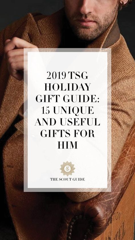 2019  TSG Holiday Gift Guide: 15 Unique and Useful Gifts for Him | The Scout Guide Useful Gifts, Scout Guide, The Scout, 15 Gifts, Gift Guides, Holiday Gift Guide, Letter Board, Gift Guide, Gifts For Him