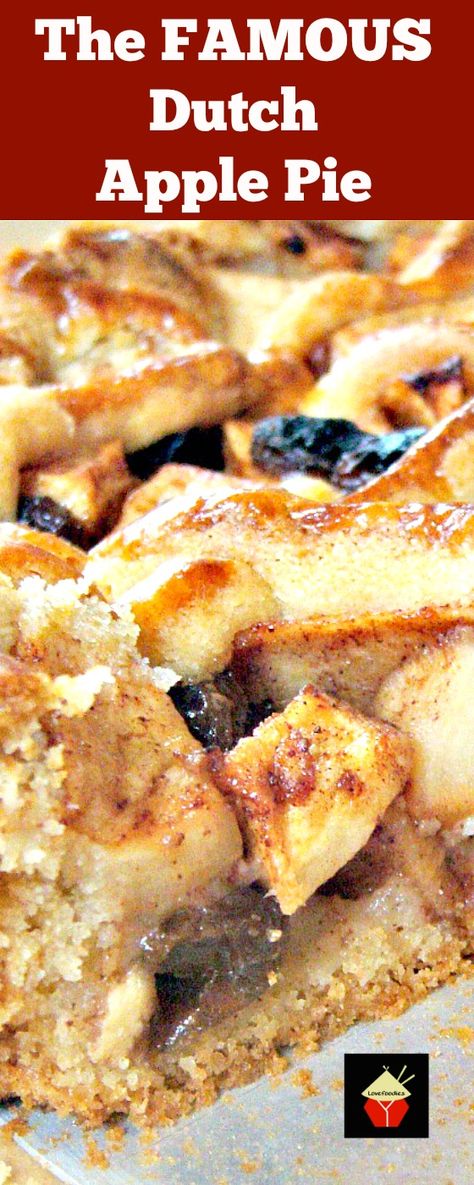 Dutch Apple Pie - Loaded with apples, raisins, cinnamon and the most delicious… Apple Pie With Raisins Recipe, Dutch Apple Tart Recipe, Apple Raisin Pie, Apple Raisin Pie Recipe, Dutch Apple Pie Recipe, Raisin Pie, Raisin Recipes, Dutch Apple, Dutch Apple Pie