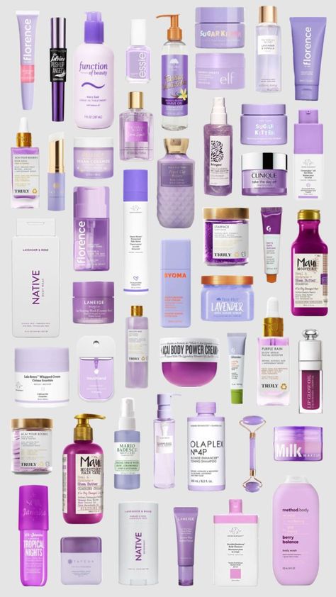 Purple Girly Things, Lavender Skin Care, Purple Products, Ogx Hair Products, Lavender Skin, Colorful Preppy, Body Makeover, Purple Girl, Bath N Body Works