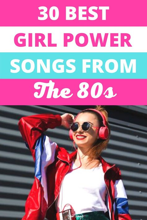 30 Best 80s Girl Power Songs | YourTango #music #power #80s Top Karaoke Songs, 80 Music Songs Playlists, Party Songs Playlists, 80s Karaoke, 80s Song Lyrics, 80s Hairband, Best 90s Songs, 80s Music Playlist, Phone Banner