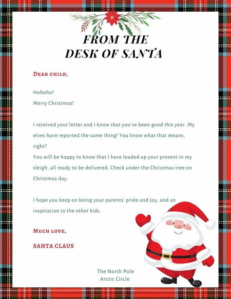 Free Christmas Letters From Santa Printable Free, Letter From Santa To Kids Free Printable, Letter From Santa Free Printable, Free Printable Letters From Santa, Letter To Santa Free Printable, Santa Free Printable, Christmas Letter From Santa, Letter To Santa Printable, Free Letters From Santa