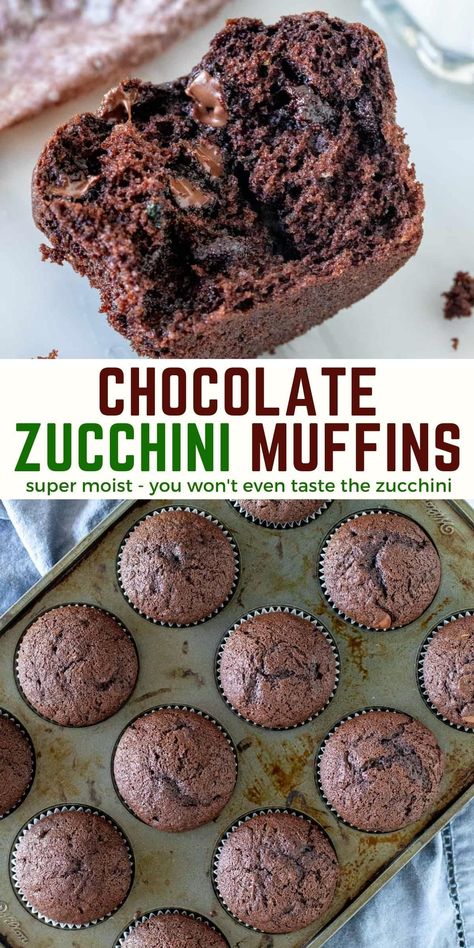 Zucchini Muffins Chocolate, Zucchini Shredded, Chocolate Chip Zucchini Muffins, Zucchini Zoodles, Muffins Blueberry, Muffins Chocolate, Zucchini Recipes Dessert, Zucchini Chocolate Chip Muffins, Chocolate Zucchini Muffins