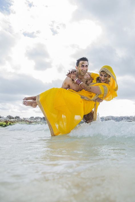 Post haldi ceremony on the beach in Cancun Mexico. Destination Wedding. JSK Photography Beach Haldi, Mehndi Night, Mexico Destination Wedding, Haldi Ceremony, Cancun Mexico, Wedding Inspirations, Cancun, Wedding Inspo, Destination Wedding