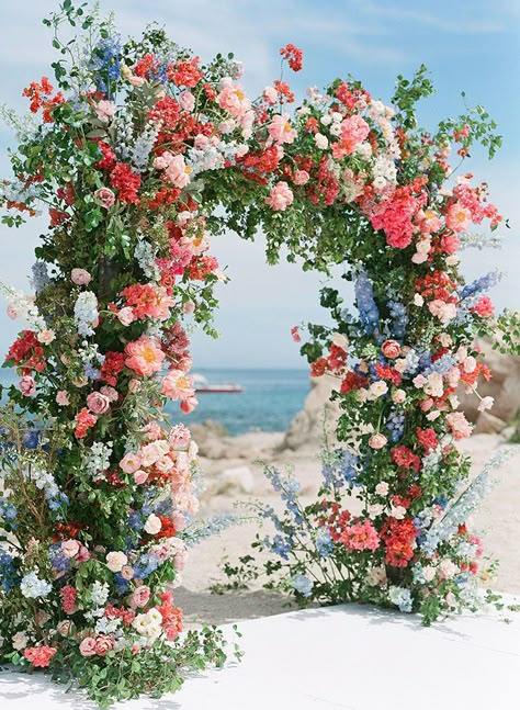 Wedding Pergola Decorations, April Decor, Floral Arch Wedding, Cabo Wedding, Coral Wedding, Ceremony Inspiration, Wedding Elegant, Ceremony Arch, Ceremony Flowers