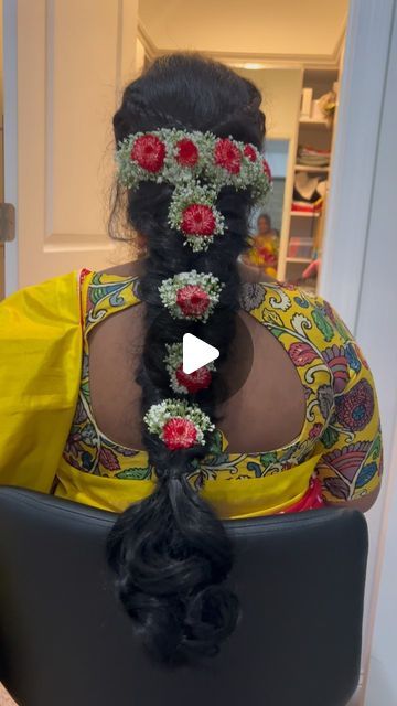 Aswani_bridal_canvas on Instagram: "“Transform your special events into unforgettable moments with our exquisite white and red combo flower veni and bunches, complemented by stunning hair styling and graceful saree draping. Let us help you shine on your big day! 🌹💫 #EventElegance #FloralBeauty”🌺✨ #EventDecor #FlowerMagic#hairvideoshow #cutehairstyles #hairstyleideas #braidsofinstagram #hairglamvideos #braidtutorial #hairtutorial #tutorialhairdo #hairoftheday #hairvideo #hairstyleideas #hairofinstagram #hairvideotutorial #hairvideoshow #hairstyle #hairstylevideo #hairdecoration #prettyhairstyles #hairbrooches #flowerart #handmadejewelry #artificialjewelry  #babyshowerjewelry #hairaccessories  #artificialflowerjewellery#hairbrooches  #artificialjewelry #
 #FloralElegance #SpecialEvents”" Baby Shower Jewelry, Saree Draping, Braid Tutorial, Hair Videos Tutorials, Hair Decorations, Shine On, White And Red, Your Special, Hair Styling