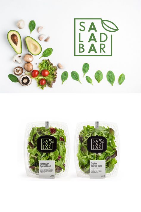 Salad Branding Design, Salad Shop Design, Salad Bar Logo, Salad Bar Design, Salad Packaging Design, Salad Branding, Salad Bar Ideas, Salad Logo, Salad Packaging