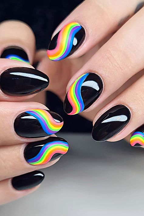 Neon Nail Art Designs, Bright Summer Nails Designs, Bright Nail Designs, Neon Nail Art, Rainbow Nails Design, Nails Neon, Neon Nail Designs, Rainbow Nail, Bright Summer Nails