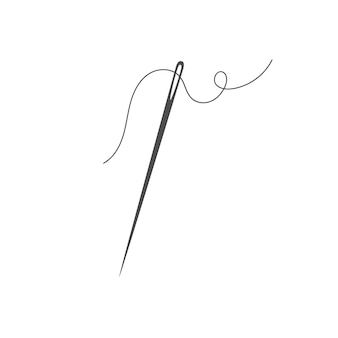 Thread And Needle Tattoo, Needle And Thread Tattoo Simple, Needle Tattoo Design, Tailor Tattoo, Sewing Symbols, Sewing Needle Tattoo, Needle And Thread Tattoo, Needle Illustration, Thread Illustration