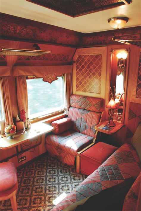 Wood-paneled compartments like this State Cabin are designed to evoke the golden age of train travel. Orient Express Train, Luxury Train, Rail Car, Old Trains, Old Train, Orient Express, Train Journey, Vintage Train, Train Car