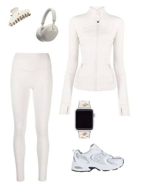 White Sport Outfit, Sport Outfits Women, Luxury Workout Clothes, Ootd Sport, Workout Sets Outfit, Tech Outfit, White Ootd, Training Outfit, Outfit Sporty