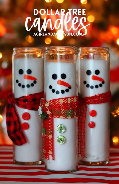 For less than $2 you can create these darling snowman dollar tree candles! Such an easy DIY that makes a great neighbor gift for Christmas! Diy Snowman Gifts, Corporate Appreciation Gifts, Celebrating Yule, Decorating Candle Jars, Christmas Candle Crafts, Christmas Party Games For Groups, Christmas Bottles, Dollar Tree Candles, Dollar Store Candles