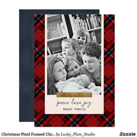 Christmas Plaid Framed Christmas Card christmas holiday season cards Plaid Christmas Card, Card Simple, Happy Everything, Modern Card, Holiday Invitations, Simple Holidays, Christmas Photo, Christmas Family, Holiday Photo Cards