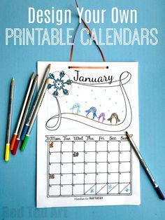 Free Cute Printable Calendar.. this calendar is quick and easy to customise for ANY year. The kids can learn about days of the month as well as have fun coloring and adding their own unique details. We love this DIY Calendar Template. This also makes a great last minute gift to relatives! #newyearseve #newyearsday #christmas #diycalendar #calendartemplate #freecalendar #calendar2018 #printables #templates Homemade Calendar, Countdown For Kids, New Year's Eve Countdown, Printable Calendar 2020, Red Ted Art, Make Your Own Calendar, Make A Calendar, Calendar Craft, Blank Calendar Template