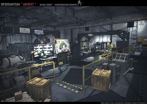 ArtStation - Asset "объект (Obyekt)" - Underground Bunker, Wesley Phua Bunker Layout, Military Bunkers, The Bunker, Underground Bunker, Rock Tumbler, Concept Art World, X Male Reader, Arkham Asylum, Military Base