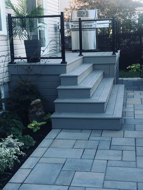 Patio Stairs, Porch Stairs, Patio Steps, Deck Steps, Patio Deck Designs, Deck Designs Backyard, Porch Steps, Backyard Remodel, Outdoor Stairs