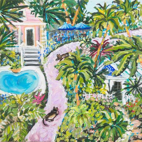 Pathways Architecture, West Indies Architecture, Beach Pathway, Key West Art, Key West Beach, Note Key, Key West Beaches, Square Painting, Travel Painting