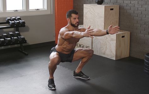 This iso squat challenge will hammer your glutes and quads for as long as you can take it Bodyweight Cardio, Body Weight Squat, Cardio Exercises, Runner's World, Squat Challenge, Health Video, Anytime Fitness, Men's Health, A Gym