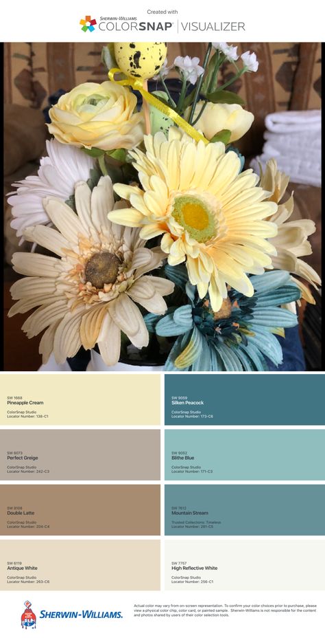 Pale Yellow Walls Living Room Decor, Yellow And Taupe Color Palette, Pale Yellow Bedroom Decor, Yellow Bathroom Color Schemes, Pale Yellow Color Scheme, Blue And Yellow Farmhouse Bedroom, Yellow Home Color Palette, Paint Colors That Go With Yellow, Light Yellow Colour Palette