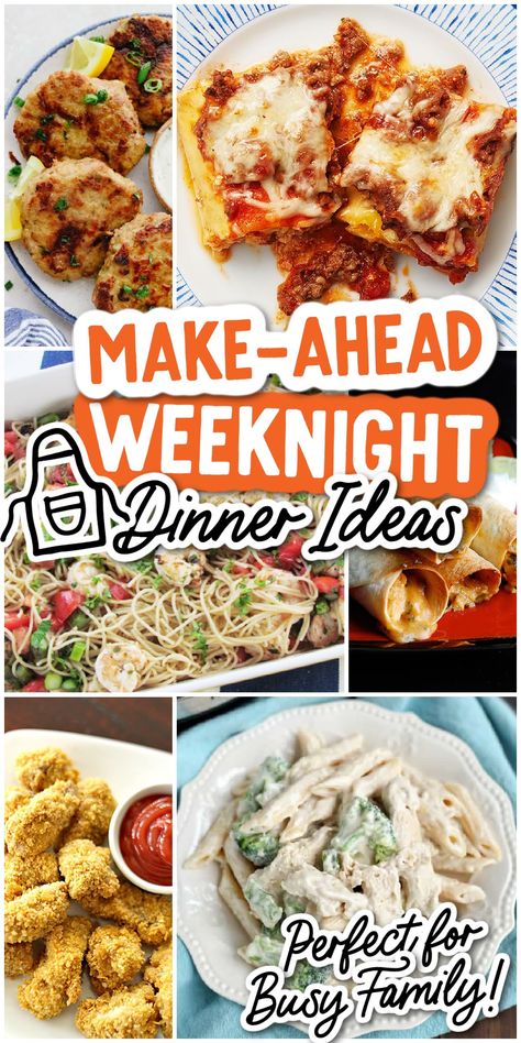 9 Make-Ahead Weeknight Dinner Ideas Easy Dinner Recipes Make Ahead, Meals To Make The Night Before, Make The Night Before Dinner, Make Night Before Dinner, Weeknight Dinner Make Ahead, Dinner Recipes Make Ahead, Premade Dinners For The Week, Practice Night Dinner Ideas, Prepare Ahead Dinners