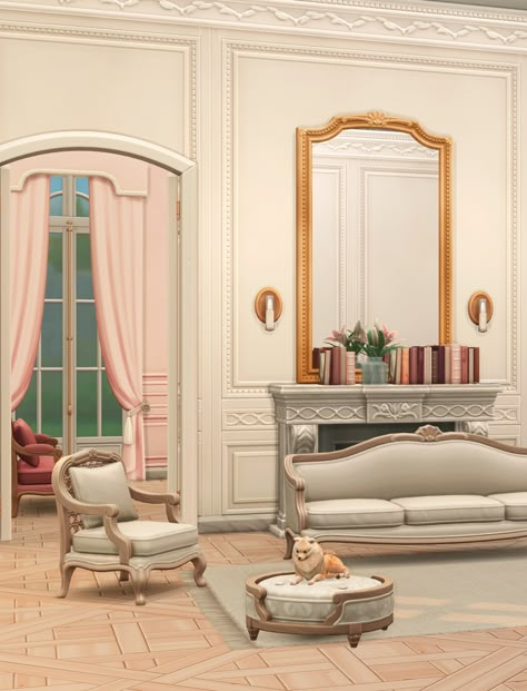 French Country Sims 4 Cc, Sims 4 Old Money Cc Furniture, Sims 4 Royal Furniture, Sims 4 Cc Old Money Furniture, Estate Living Room, Parisian Furniture, Sims 4 Cc Furniture Living Rooms, Sims Furniture, Royal Room