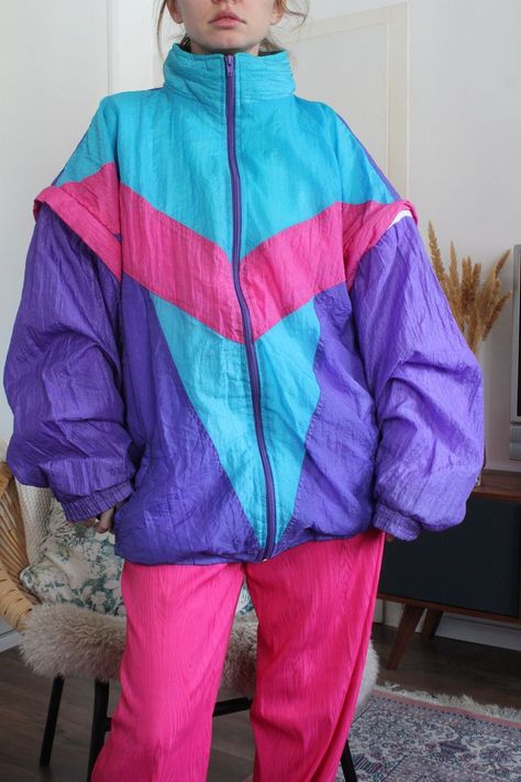 90s Windbreaker Outfit, 80s Windbreaker Outfit, 80s Track Suit, Windbreaker Outfit, 80s Windbreaker, 90s Windbreaker, Shell Suit, Retro Sports, 90s Outfit