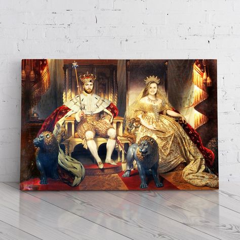 Royal couple portraits - Turn Me Royal Royal Paintings, Royal Pictures, Royal Portraits, Wood Core, Funny Couple, American Gothic, Fantasy Portraits, Couple Portrait, Male Portrait