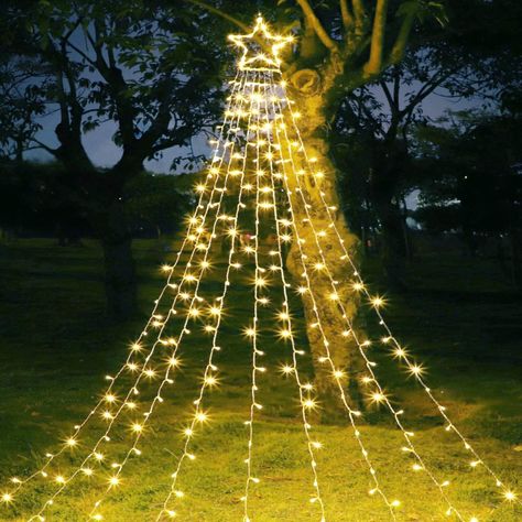 Christmas Star Lights Outdoor, 4ft Christmas Tree, Led Star Lights, Christmas Tree Toppers Lighted, Patio Indoor, Hanging Christmas Lights, Star String Lights, Star Lights, Outdoor Christmas Tree