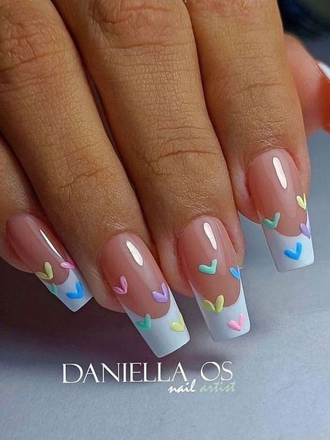 Simple Spring Nails, Unghie Nail Art, Colorful Nail, Cute Spring Nails, Summery Nails, Makijaż Smokey Eye, Spring Nail Art, Pink Acrylic Nails, Square Acrylic Nails