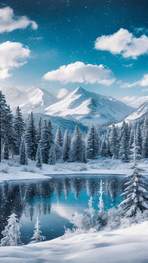 Immerse yourself in this breathtaking winter landscape wallpaper, showcasing majestic mountains and a tranquil snow-covered scene. The glistening pine forest and frozen lake reflect a magical atmosphere, inviting you to escape into a serene world. Perfect for winter lovers, this captivating wallpaper captures the essence of nature's beauty. Ideal for home decor, desktop backgrounds, and social media. Keywords: winter wallpaper, serene landscape, snow-covered, tranquil beauty. Snow Mountains Wallpaper, Iphone Snow Wallpaper, Frozen Wallpaper Backgrounds, Cute Winter Backgrounds, Wallpaper Backgrounds Winter, Snow Aesthetic Wallpaper, Winter Landscape Wallpaper, Cute Winter Wallpapers, Aesthetic Wallpaper Winter