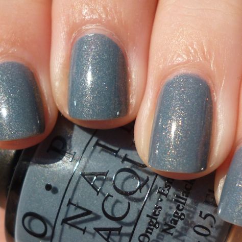 Opi Green, Gray Nail Polish, Gray Nail, Grey Nail, Grey Nail Polish, Spring Nail Polish, Shimmer Nail Polish, Different Nail Designs, Blue Polish