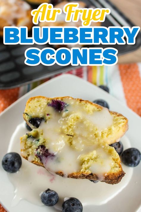 Air Fryer Blueberry, Breakfast Scones, Blueberry Lemon Scones, Berry Scones, Baking Scones, Air Fryer Recipes Breakfast, Coffee Cake Recipes Easy, Fruit Scones, Scones Recipe Easy