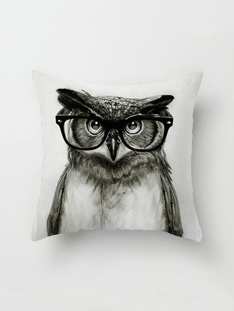 Shop Owl With Glasses Print Pillowcase Cover online. SheIn offers Owl With Glasses Print Pillowcase Cover & more to fit your fashionable needs. Owl With Glasses, Owl Accessories, Owl Throw Pillows, Owl Cushion, Owl Pillow, Black Glasses, Owl Pet, Handmade Pillowcases, Printed Pillowcases