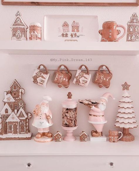 All Posts • Instagram Pink Christmas Coffee Bar, Pink Christmas Kitchen Decor Ideas, Gingerbread Cocoa Bar, Pink Gingerbread Christmas Decor, Christmas Goals, Future Christmas, Pink Gingerbread, Gingerbread Decor, Gingerbread Christmas Decor