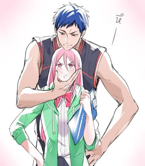 Aomine X Satsuki, Aomine Satsuki, Momoi Aomine, Aomine X Momoi, Aomine Momoi, Koroku Basket, Basketball Manga, Momoi Satsuki, Taiga Kagami