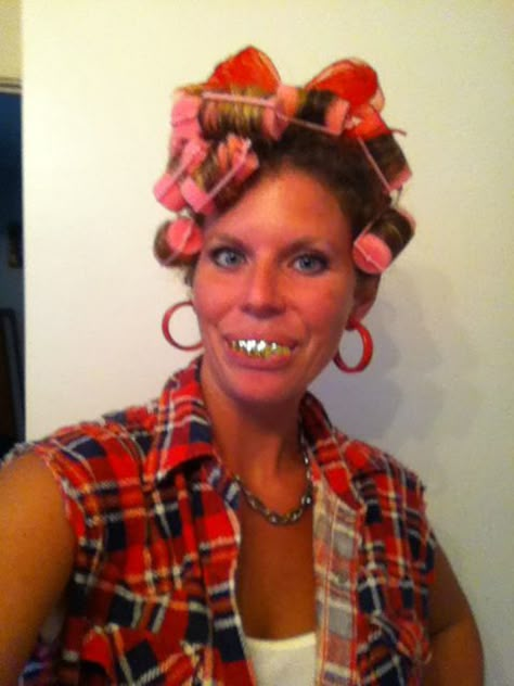 Hillbilly hoedown party!! Rocked it!! ;) Hillbilly Costume, Hoedown Party, Hillbilly Party, Trailer Trash Party, Hill Billy, Trash Bash, Trash Party, Theme White, Woman Makeup