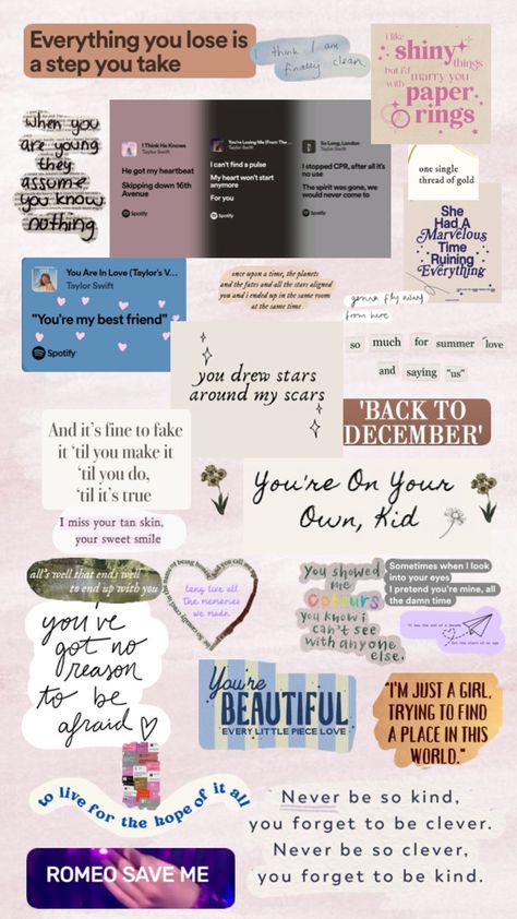 Lyric Collage, Lyrics Collage, Taylor Swift Collage, Lyrics Taylor Swift, Paper Ring, When You Were Young, Taylor Swift Songs, Taylor Swift Lyrics, All Is Well