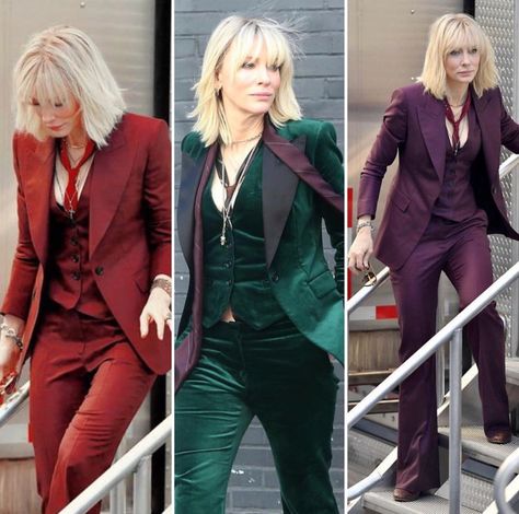 Lou Miller Outfit, Lou Miller Aesthetic, Wedding Guest Outfit Masc Women, Prom Dress Alternative, Cate Blanchett Suit, Cate Blanchett Aesthetic, Prom Suits Women, Lou Miller, Woman In Suit