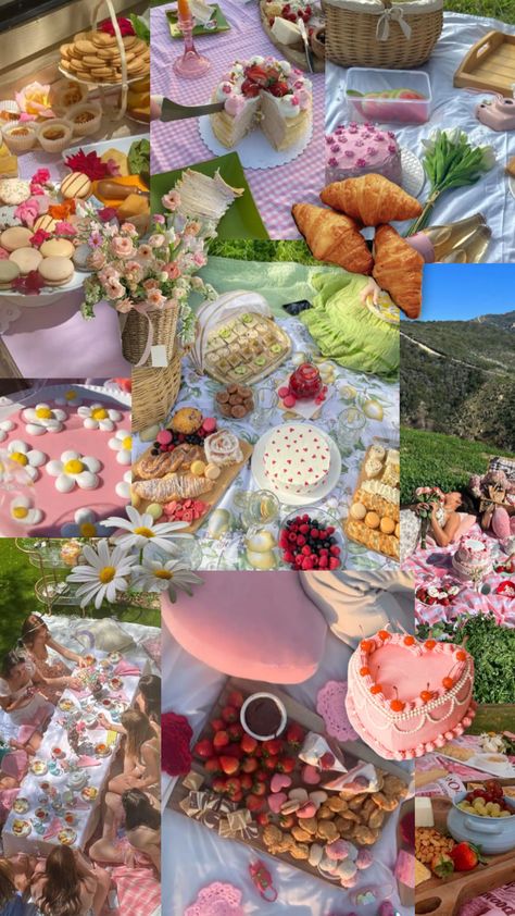 Picnic Aesthetic Flowers, Pastel Picnic Aesthetic, Floral Picnic Aesthetic, Spring Activities Aesthetic, Spring Picnic Aesthetic, Girly Picnic, Girly Brunch, Flower Picnic, Picnic Flowers