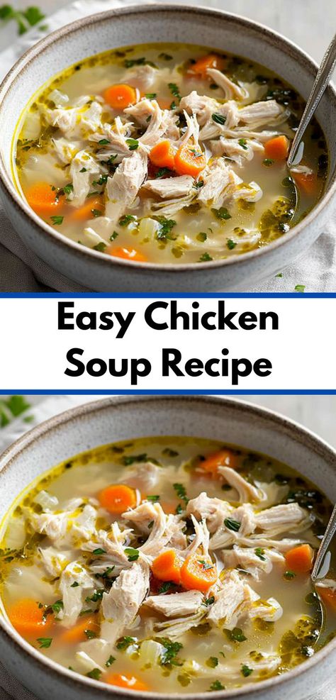 Searching for soup dinner recipes? This Chicken Soup Recipe is inspired by chicken pot pie. An easy and healthy option among chicken meals, it's a great addition to your dinner ideas. Hearty Chicken Soup, Chicken Soup Recipes Easy, Easy Chicken Soup, Soup Ideas, Lemon Chicken Soup, Chicken Soup Recipe, Hearty Chicken, Best Soup Recipes, Chicken Meals