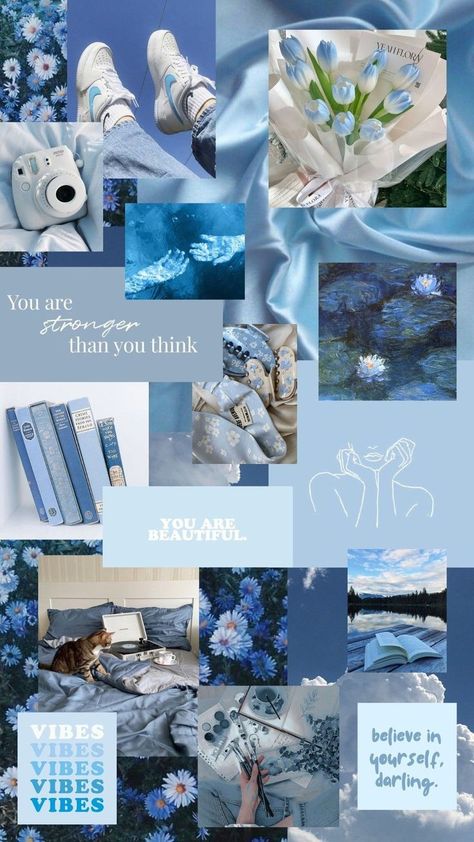 Blue Aesthetic Collage, Brown Aesthetic Wallpaper, Preppy Wallpapers, Vsco Wallpaper, Baby Blue Wallpaper, Blue Flower Wallpaper, Girl Wallpapers, Iphone Wallpaper Classy, Girly Wallpapers