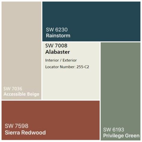 Warm Color Palette, Exterior Color Palette, House Color Palettes, Exterior Painting, House Color Schemes, Sherwin Williams Paint Colors, Warm Colour Palette, Interior Paint Colors, Exterior Paint Colors